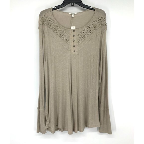 Maurices Top Lace Button Henley Long Sleeve Knit NWT - Picture 3 of 11
